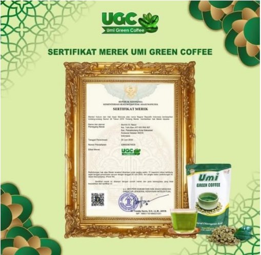 sertifikat merek umi green coffee